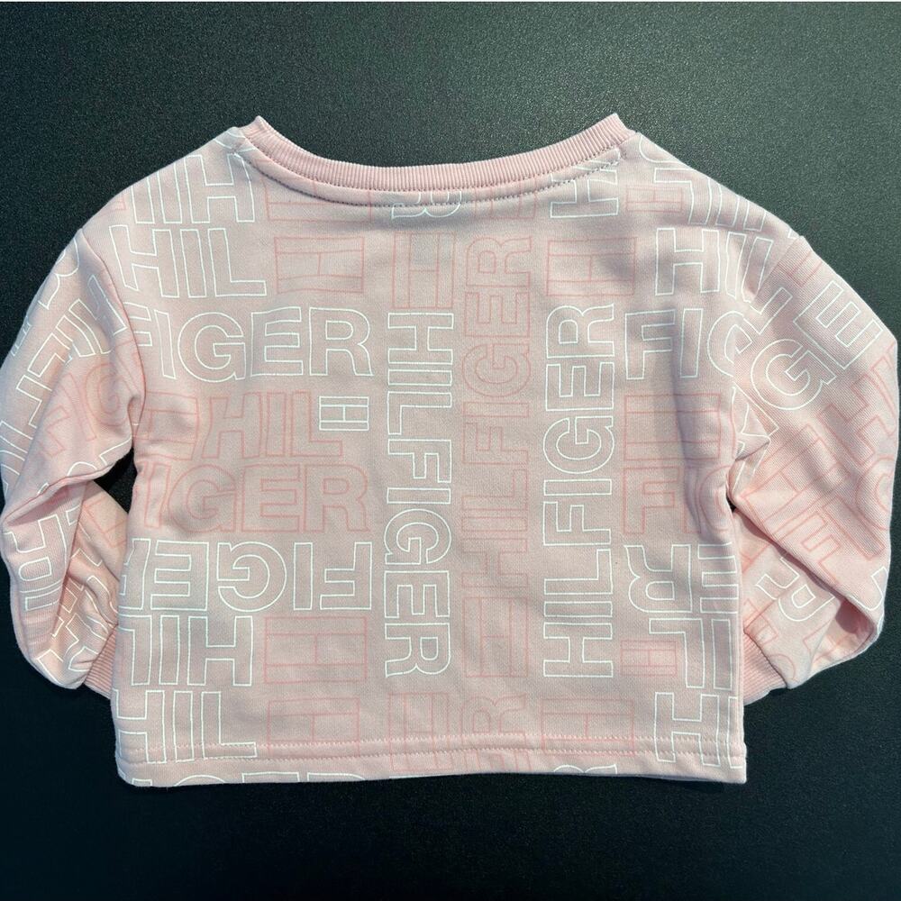 Tommy Hilfiger Logo Crewneck Sweatshirt, Pink, Toddler Girl 2T - Picture 6 of 6